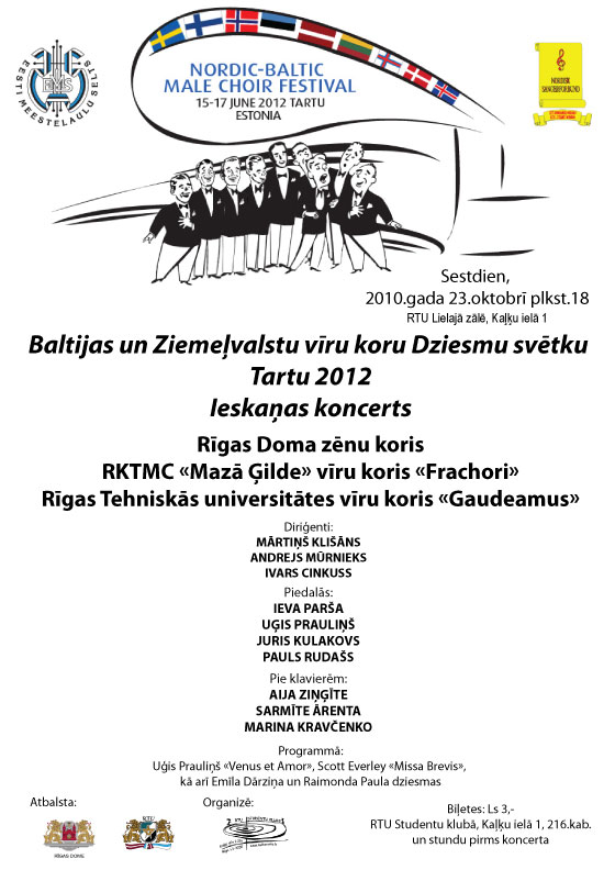 GAUDEAMUS un Rīgas Doma zēnu koris ieskandē 2012. gada Ziemeļvalstu un Baltijas vīru koru svētkus
