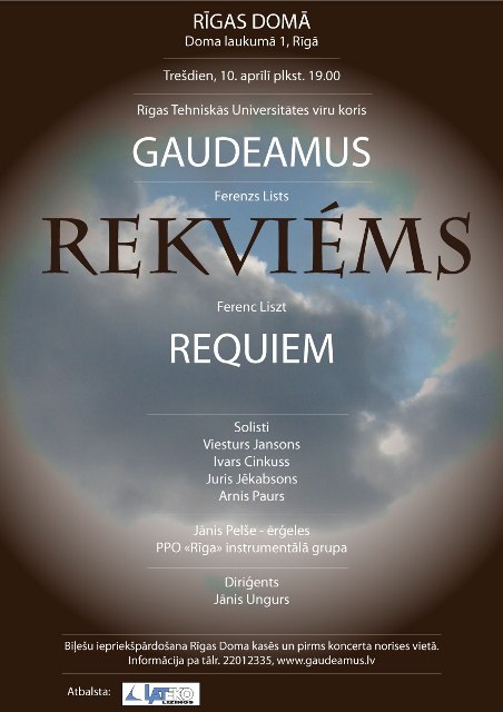 Vīru koris GAUDEAMUS Rīgas Domā atskaņoja Ferenca Lista REQUIEM
