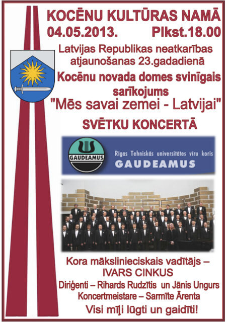 Kocēnos uzstājās vīru koris Gaudeamus