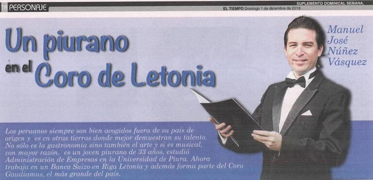 Par GAUDEAMUS var lasīt Peru laikrakstā "El Tiempo"