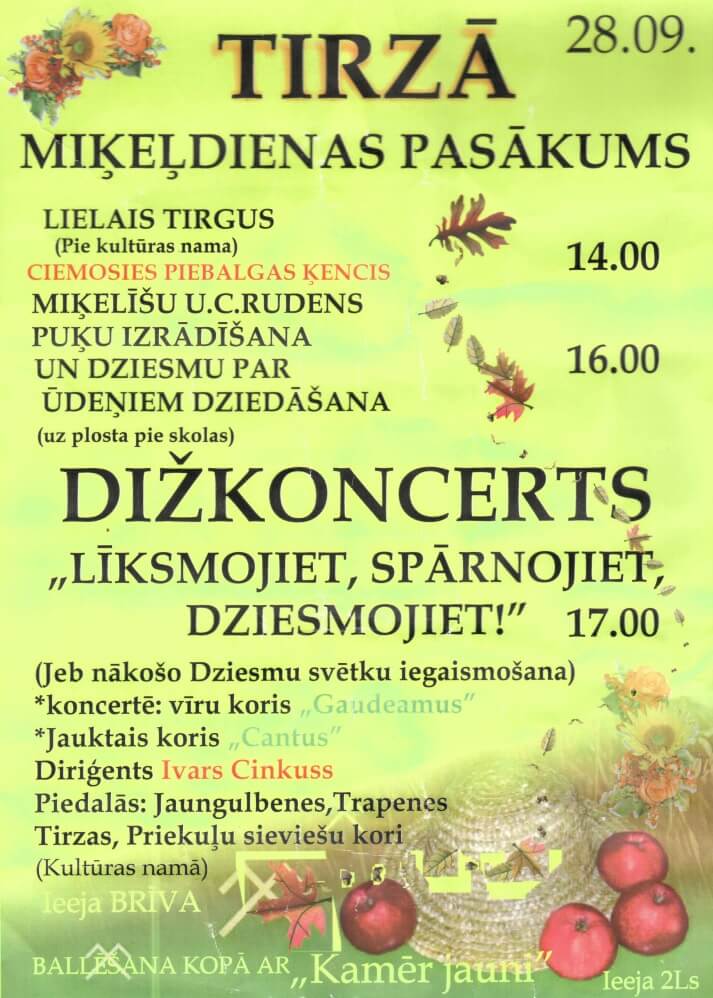 MIĶEĻDIENAS PASĀKUMS TIRZĀ