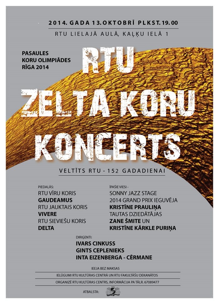 Pasaules Koru olimpiādes RTU Zelta koru koncerts