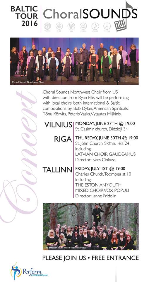 Kori GAUDEAMUS un ChoralSounds Northwest (ASV) koncertē Rīgas Sv. Jāņa baznīcā