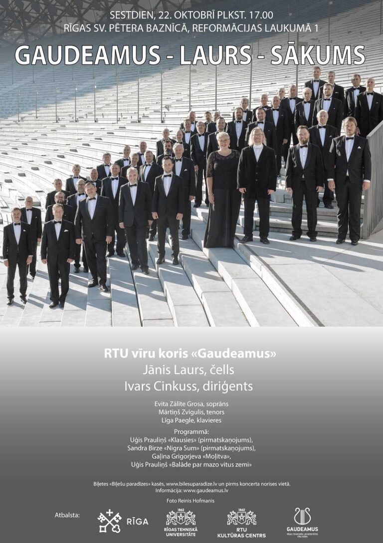 RTU vīru koris GAUDEAMUS atzīmē savu 63. jubileju